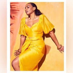 Melissa Mercedes x Eloquii bustier top & maxi set